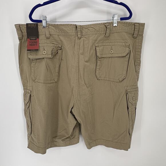 Foundry Flex Cargo Shorts Mens W 50 British Khaki Tan Young Mens Pocket Outdoor - Picture 2 of 7